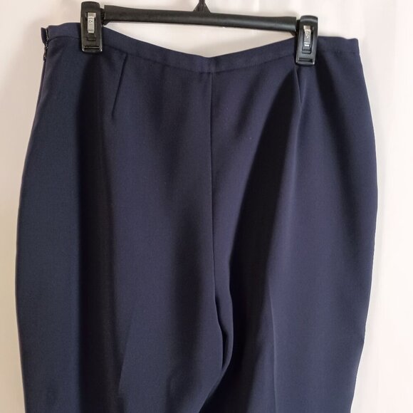 Collections Le Suit Navy Blue Dress Pants Petite 16P Side Zip Lined Women - Picture 3 of 4
